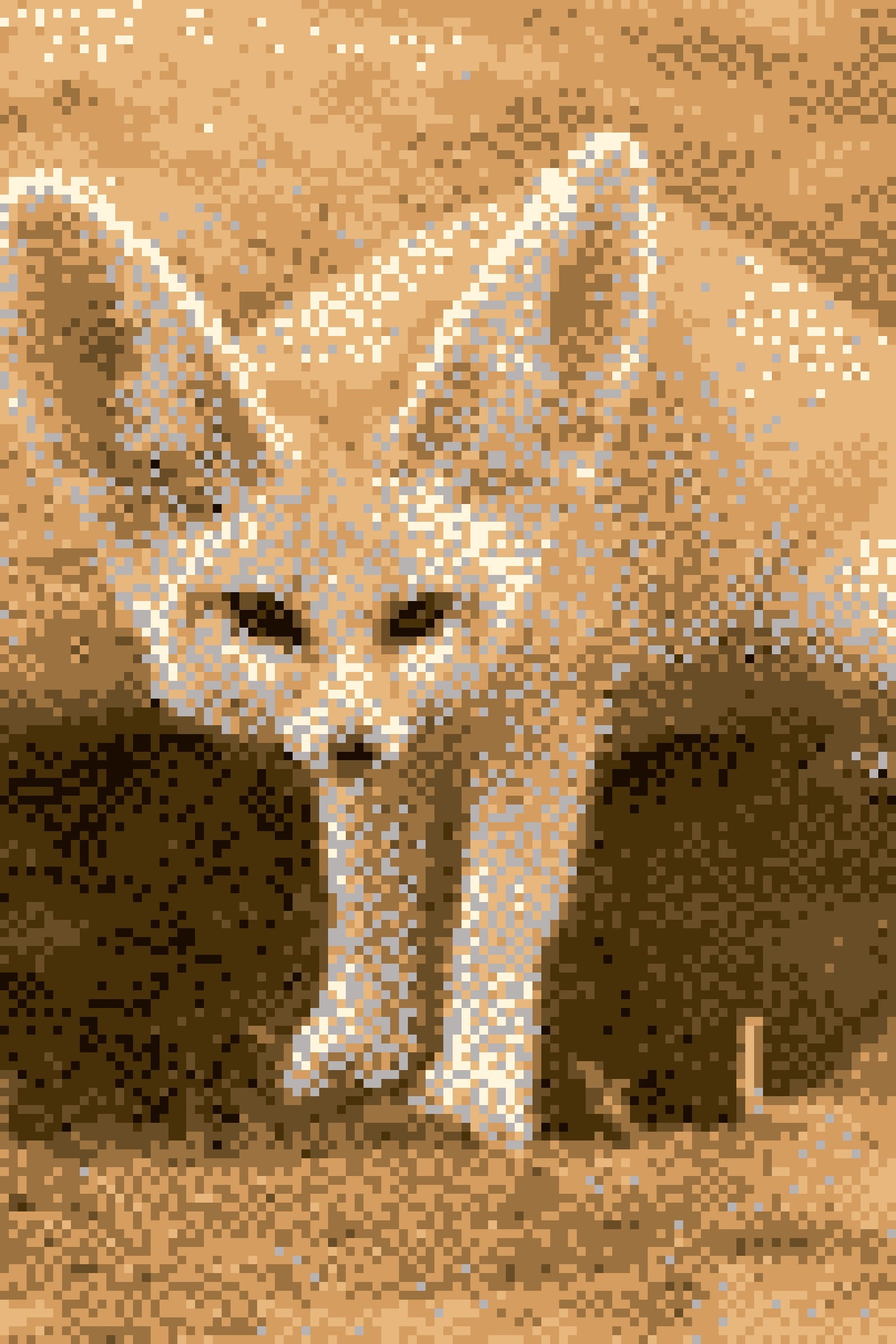 Dithered fennec fox portrait